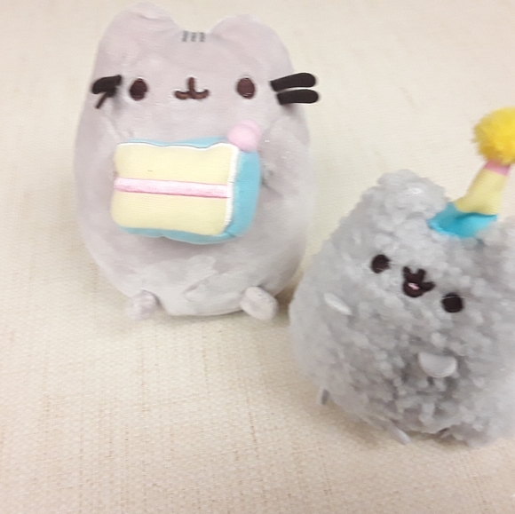 Pusheen Birthday Hat Cake 2 Lot Plush Cat Anime - Picture 2 of 8